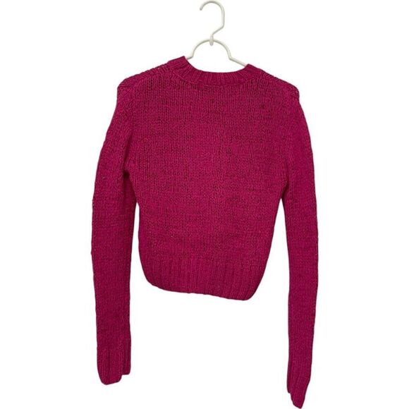 Zara Womens Pullover Sweater Pink S Crew Neck Chunky Knit 9598/135 NWT - Picture 3 of 8